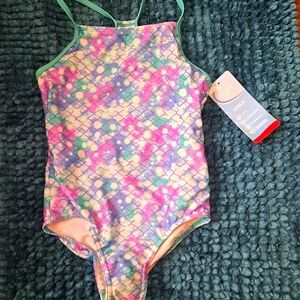 Speedo girls one piece Swimwear size 10 and 12 Purple and Green